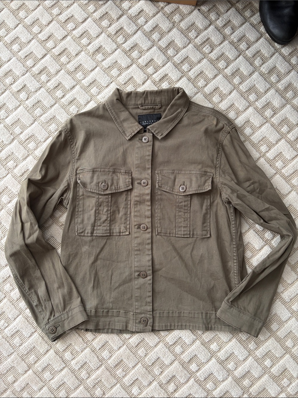 Sanctuary Olive Green Utility Button-Front Jacket